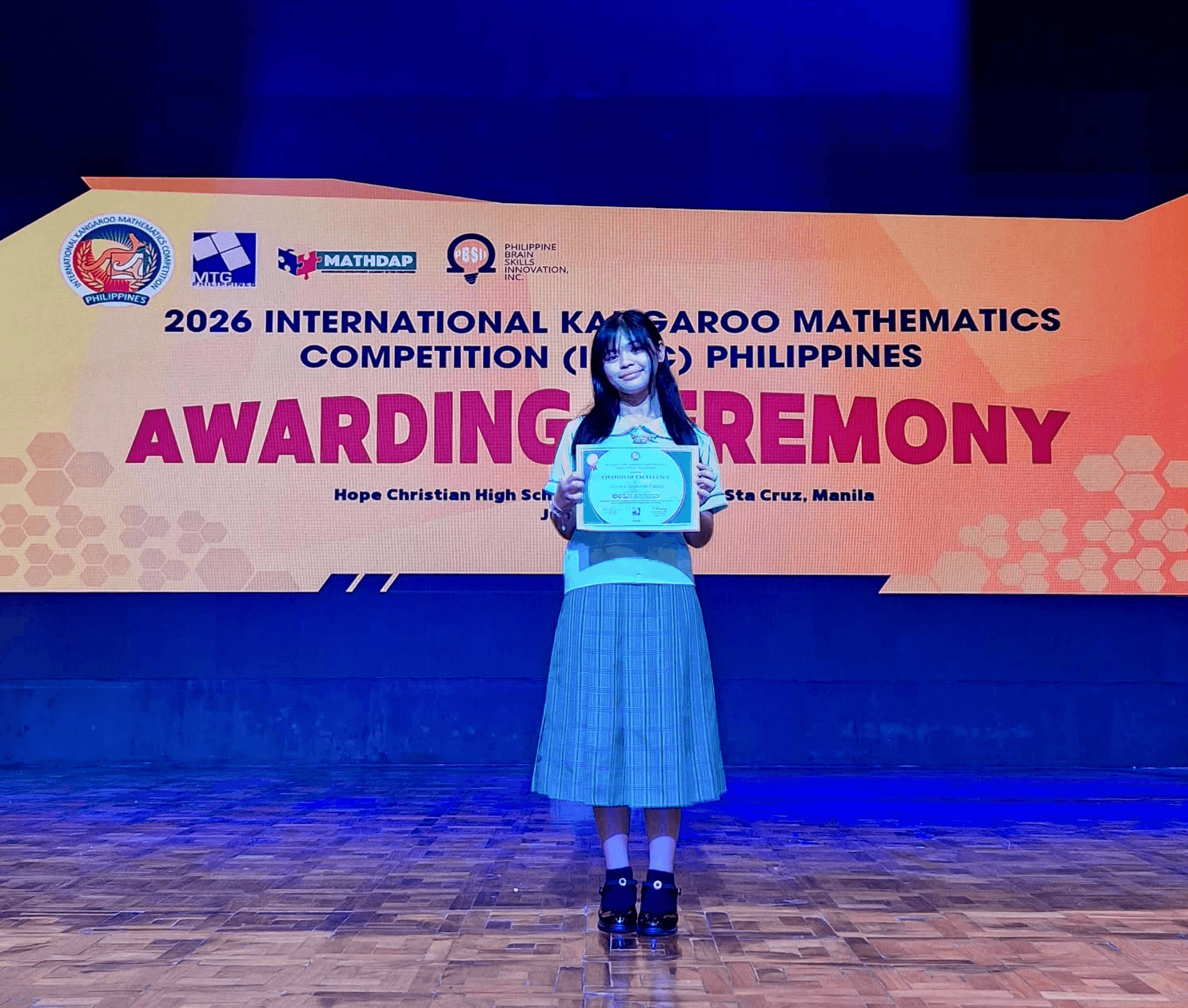 Alliyah Leammuelle Cabato Gold Award 2026 International Kangaroo Mathematics Competition (IKMC) Philippines Awarding Ceremony - Las Piñas Band '91 Majorettes